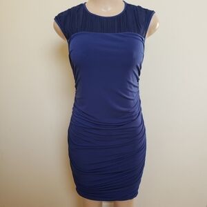 A PEA IN A POD Blue Ruched Versatile Casual Maternity Dress